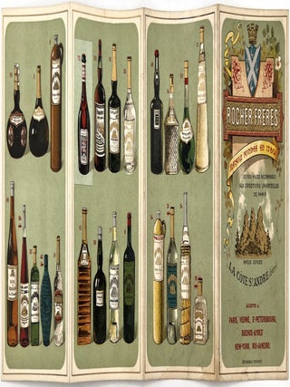 Illustrated Trade Card Promoting French Liquor and Liqueurs Distributor Maison Rocher Frères