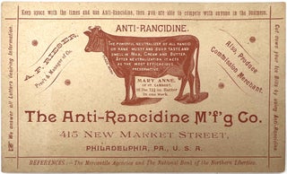 Item #23032777 Anti-Rancidine Mfg. Co. Trade Card - Hides Rancid Dairy Products