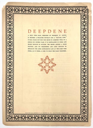 Deepdene: a new roman and italic type design, drawn by Frederic W. Goudy.