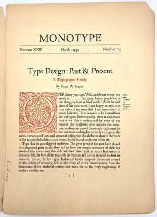 Deepdene: a new roman and italic type design, drawn by Frederic W. Goudy.