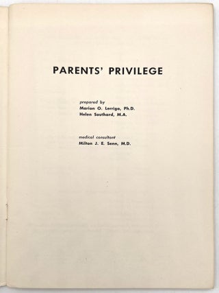 "Parents' Privilege" -- A 1955 Guide to "The Talk" For Parents