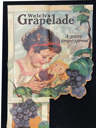 Fine Welch Trim - Die-cut 6' Paper Store Display Display for Welch's Grape Juice - Grandpa & Child Enjoy Welsh's