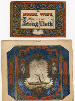 A collection of over 50 paper Fabric Labels or "tickets" demonstrating print, design and culture 1850s-1890s
