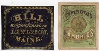 A collection of over 50 paper Fabric Labels or "tickets" demonstrating print, design and culture 1850s-1890s