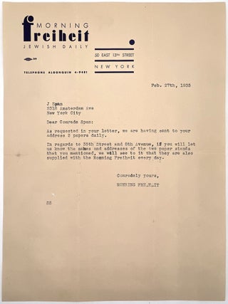 Early WWII-era Collection of Judaica Ephemera, New Rochelle, NY