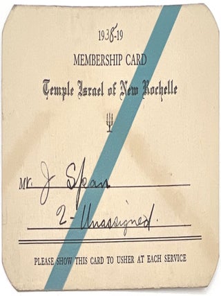Early WWII-era Collection of Judaica Ephemera, New Rochelle, NY