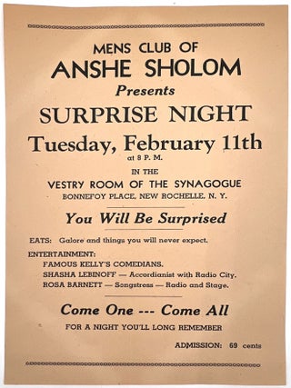 Early WWII-era Collection of Judaica Ephemera, New Rochelle, NY