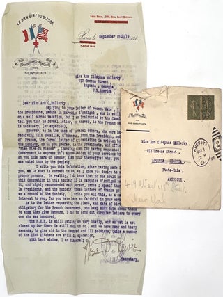 1919 Correspondence Addressed to WWI Nurse Ann Cléophas Mullarkey from Le Bien-Être du Blessé
