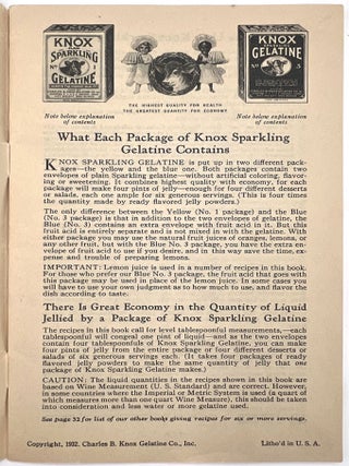 "Meals for Three" -- Promoting Gelatin to American Housewives