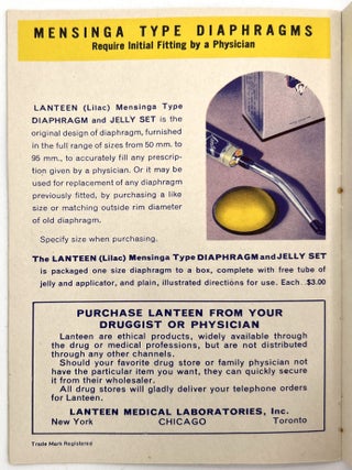 1930s Birth Control Advertising -- Seven (7) Booklets Marketing Lanteen Brand Contraception to Women between 1934 and 1942