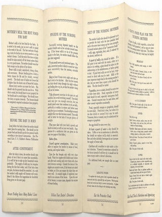 New Motherhood in the Early 1930s: Three (3) Government-Issued Pamphlets on Breast Feeding, Nutrition, and the Importance of Sunlight for Infants