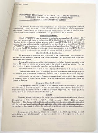 1960s FBI Career Recruitment Ephemera