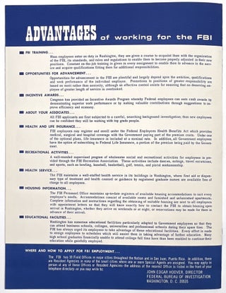 1960s FBI Career Recruitment Ephemera