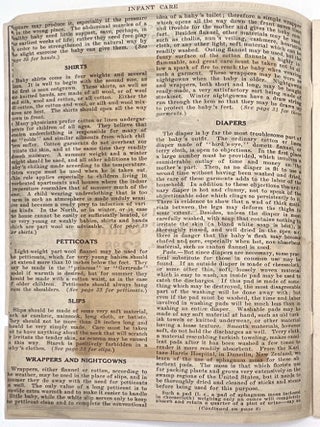Caring for Baby c.1915: Three (3) Items Advertising Infant Care Products to New Mothers