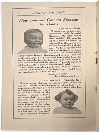 Caring for Baby c.1915: Three (3) Items Advertising Infant Care Products to New Mothers