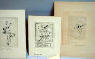 A collection of 18 personal New Year greetings etchings and drypoints by Troy Kinney 1916-1937