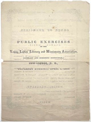 Item #24004711 Public Exercises of the Young Ladies' Literary and Missionary Association