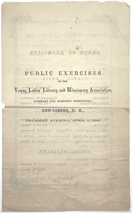 Item #24004711 Public Exercises of the Young Ladies' Literary and Missionary Association