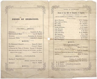 Public Exercises of the Young Ladies' Literary and Missionary Association
