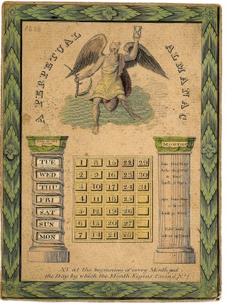 Item #24005294 "A Perpetual Almanac" -- c.1820 Perpetual Calendar