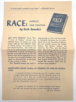Circulars Advertising Newly Published Books on Race, Democracy and Social Change by Modern Age Books in 1940