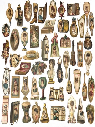 Item #24008772 Cigarette Beauties: Set of Fifty Two (52) Novelty Die-cut Victorian Scraps...