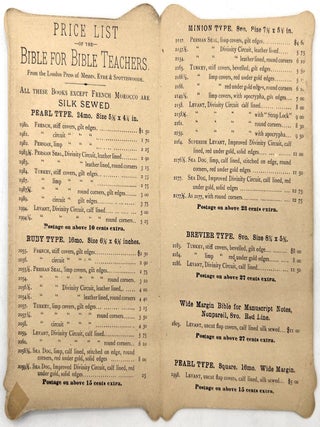 Book-shaped Bible Price List