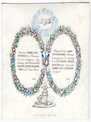 A collection of five (5) Betrothals finely printed on porcelain or coated card stock c.1850s