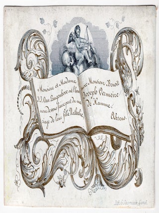 A collection of five (5) Betrothals finely printed on porcelain or coated card stock c.1850s