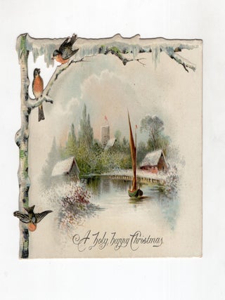 Item #24011800 "A holy, happy Christmas" -- Victorian Greeting Card