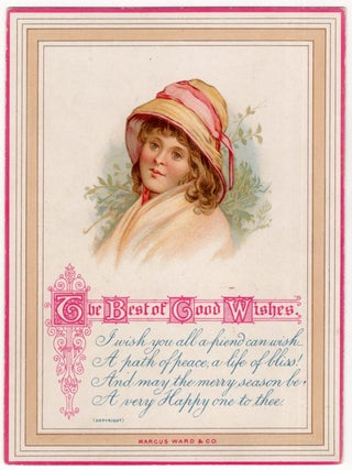Item #24011938 1890s Greeting Card from Student to Teacher or Governess