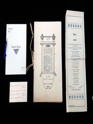 A Collection of Menus and related Ephemera from Yale, circa 1902