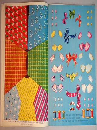 The Dolly Dressmaker, B.B. Ltd. No. 509 Printed in England. C1950s – An unusual twist on a paper doll book- Patterns, Swatches and Trim