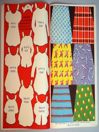 The Dolly Dressmaker, B.B. Ltd. No. 509 Printed in England. C1950s – An unusual twist on a paper doll book- Patterns, Swatches and Trim