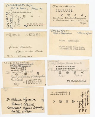 A collection of over 600 business and calling cards from Japanese Educators involved in post WWII educational reform collected by an American woman