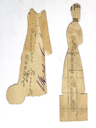 A 2 1/2" handmade Pencil and Watercolor Elegant Lady Paper Doll with one Gown.