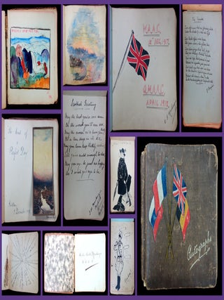 Item #24020115 Queen Mary's Army Auxiliary Corps Autograph and Drawing Album, c1915-1918 (W.A.A.C
