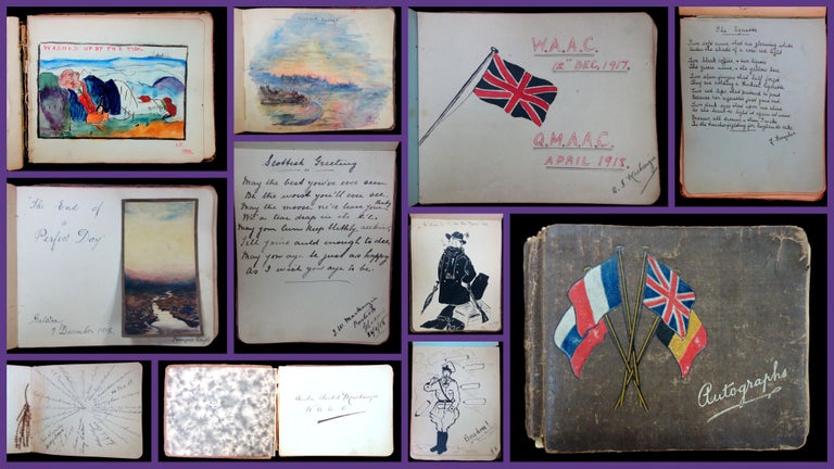 Item #24020115 Queen Mary's Army Auxiliary Corps Autograph and Drawing Album, c1915-1918 (W.A.A.C.)