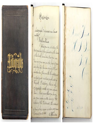 Item #24020255 c.1864 Concord, New Hampshire Autograph Album with Many Engrossed Signatures