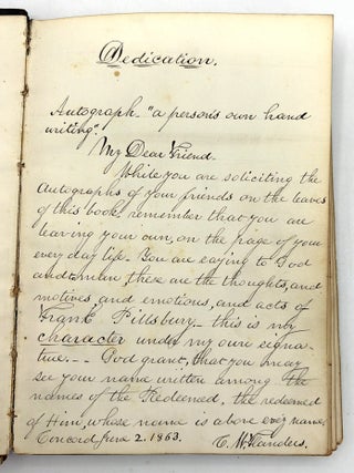 c.1864 Concord, New Hampshire Autograph Album with Many Engrossed Signatures