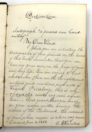 c.1864 Concord, New Hampshire Autograph Album with Many Engrossed Signatures