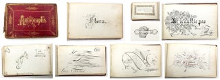 Item #24020338 "Flora" -- Victorian Friendship Album with Original Artwork, Fine...