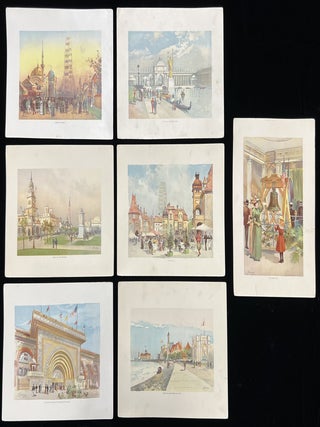 "The World's Fair in Water Colors" -- Seven (7) Prints in Original Portfolio Commemorating the 1893 World's Columbian Exposition