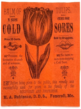 Item #24026883 "Balm of Tulips" Cold Sore Patent Medicine Advertisement
