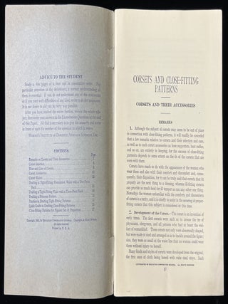 "Corsets and Close-Fitting Patterns" -- Instruction Booklet for Corset Design with Printed Pattern