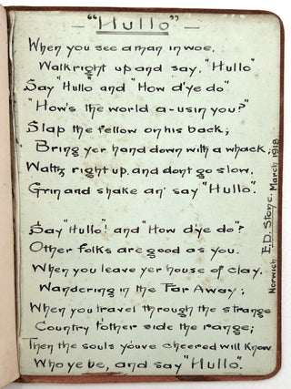 1906 Friendship Album -- Spirited Original Artwork, Musical Quotes, Signatures