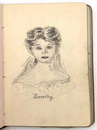 1906 Friendship Album -- Spirited Original Artwork, Musical Quotes, Signatures
