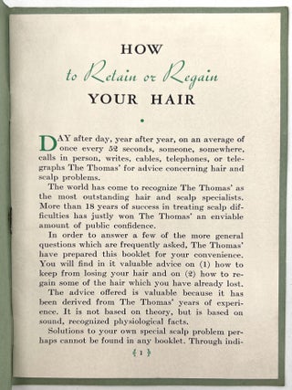 Advertising Hair Growth Products, 1930s and 1940s