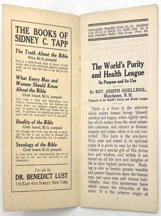 c.1918 Sex Education Pamphlet Promoting Purity