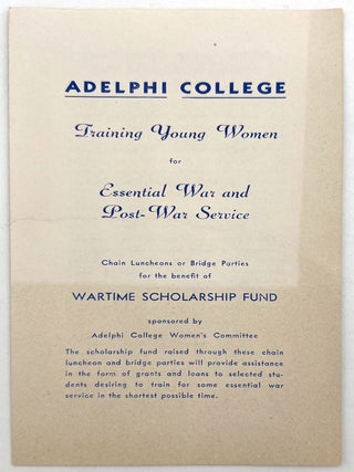 "Adelphi College in Civilian Defense" -- WWII-era Promotional Booklet for Adelphi's Civilian Defense Program